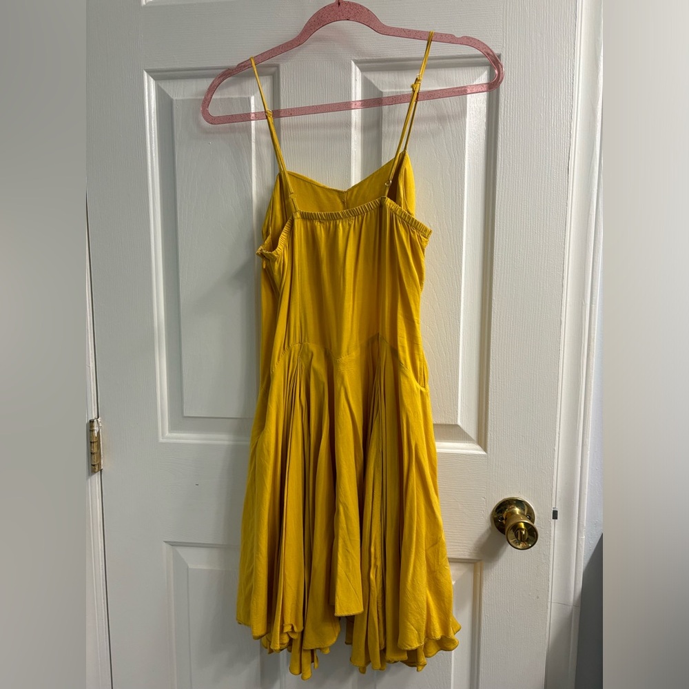 ModCloth | size S | mustard yellow asymmetrical dress with buttons - Picture 3 of 3